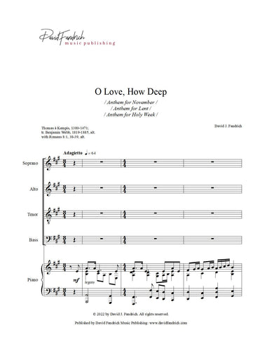 O Love, How Deep: SATB anthem with piano