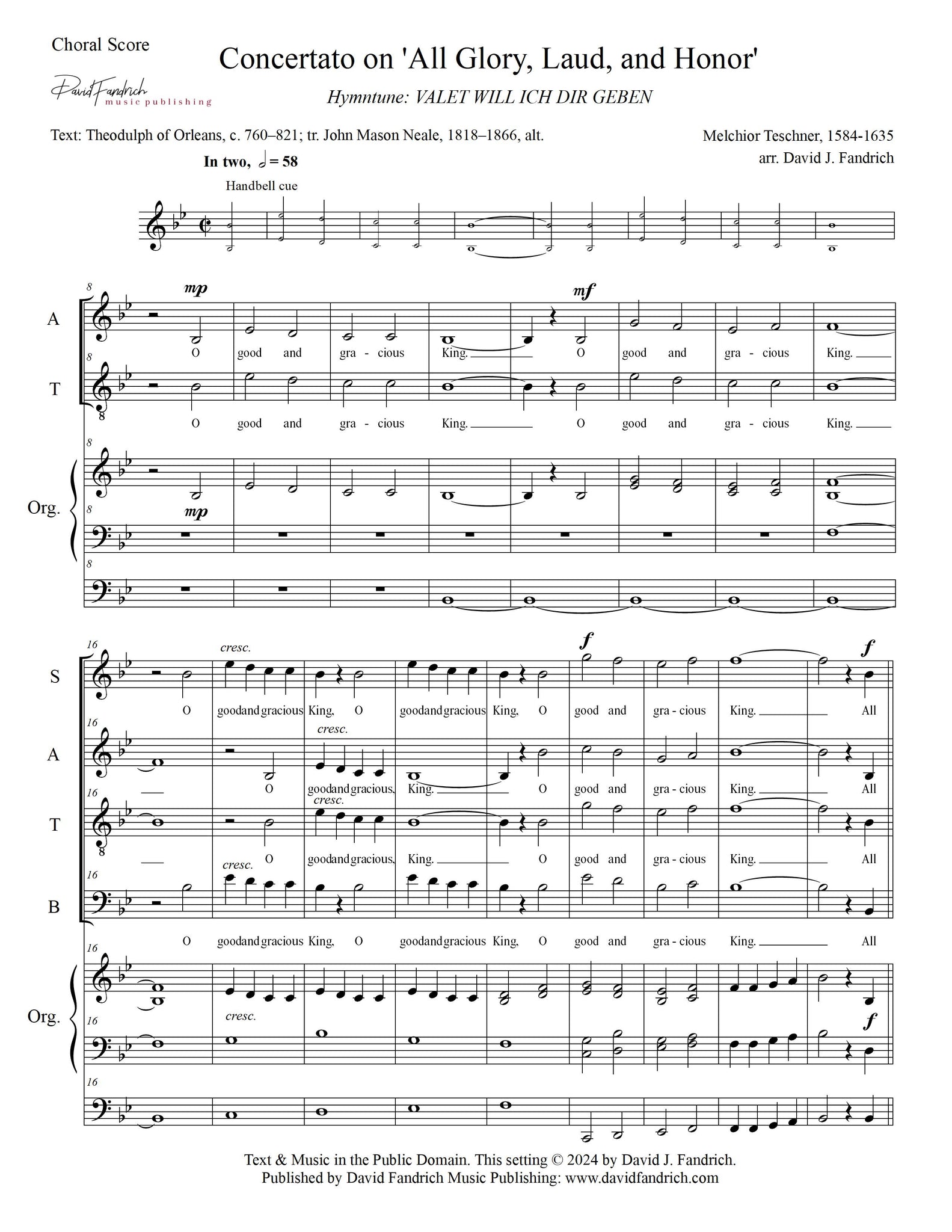 Concertato on 'All Glory, Laud, and Honor'
