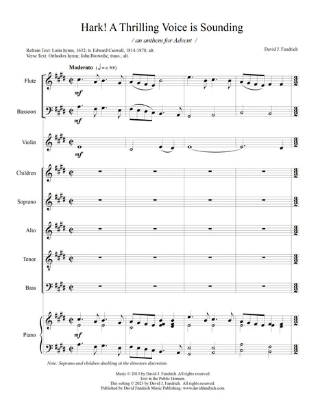 Hark! A Thrilling Voice is Sounding: Instrumental Parts & Conductor's Score