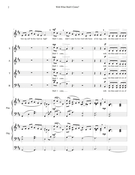 With What Shall I Come: SATB expanded anthem